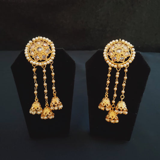 Maharani Antique Pearl Jumka Earrings