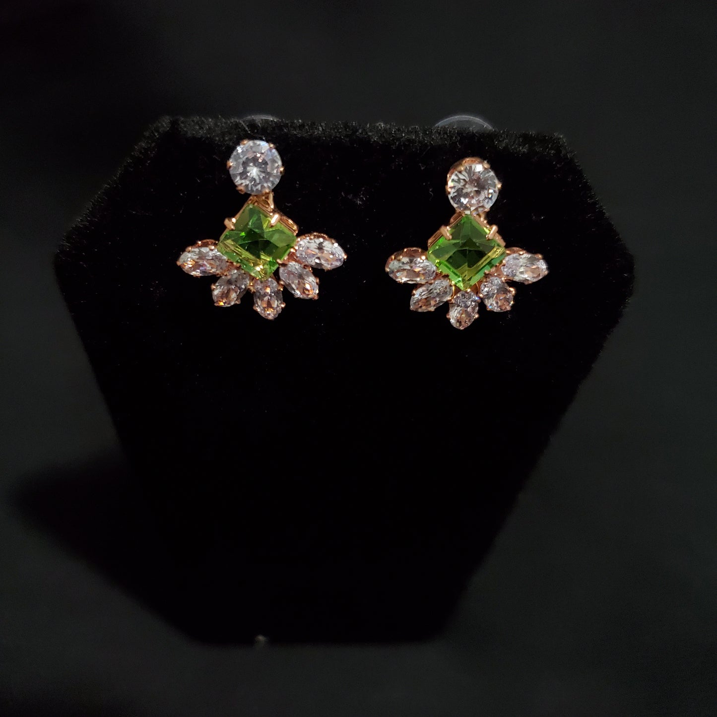 Green Stone Small Earrings