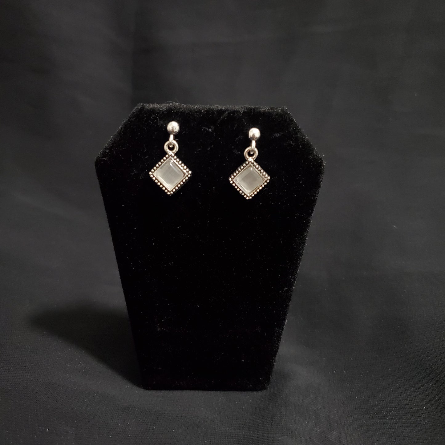 Silver Plated Square Small Earrings